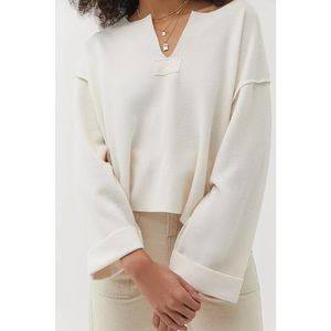 UO Jax Inside Out Ribbed Notch Neck Top